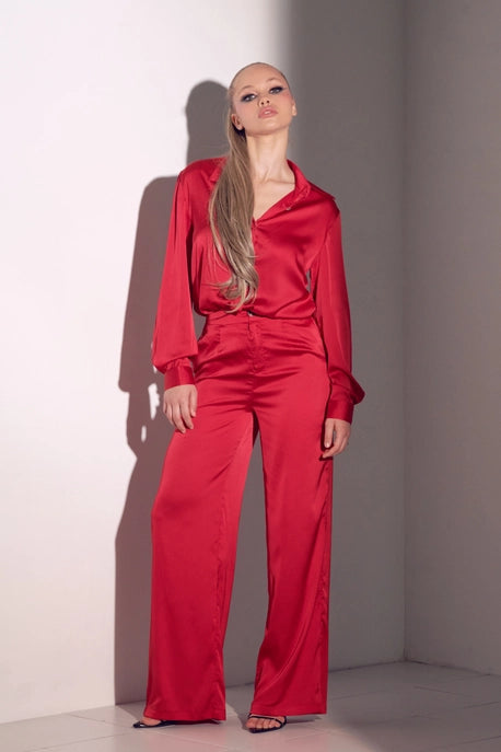 Ensemble haut et pantalon en satin