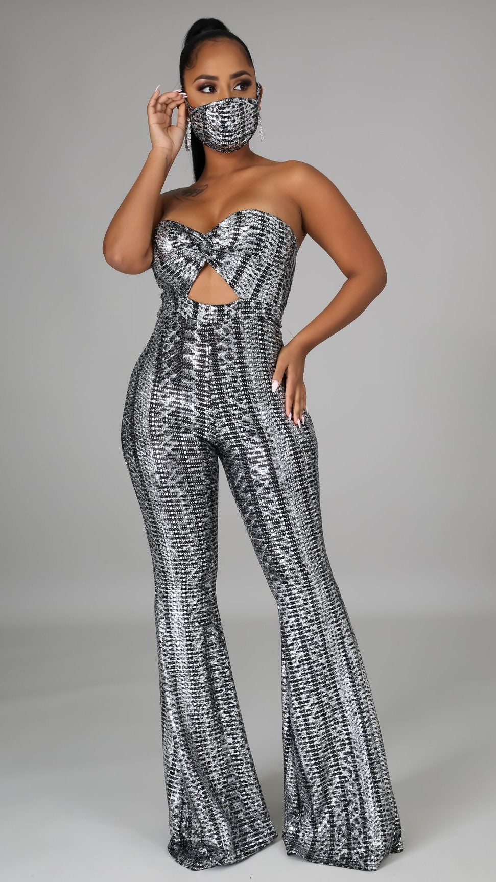 combinaison pailletée moulante bussier