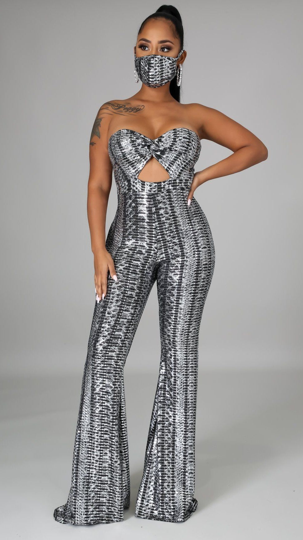 combinaison pailletée moulante bussier