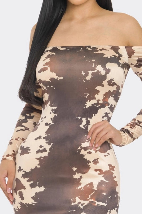 ROBE MIDI À ÉPAULES DÉNUDÉES