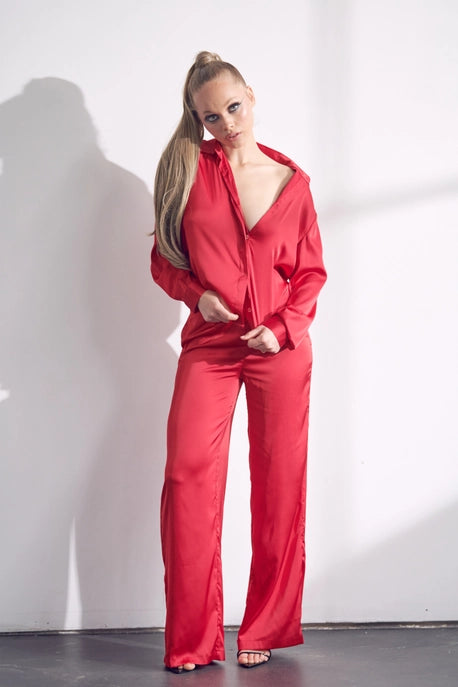 Ensemble haut et pantalon en satin