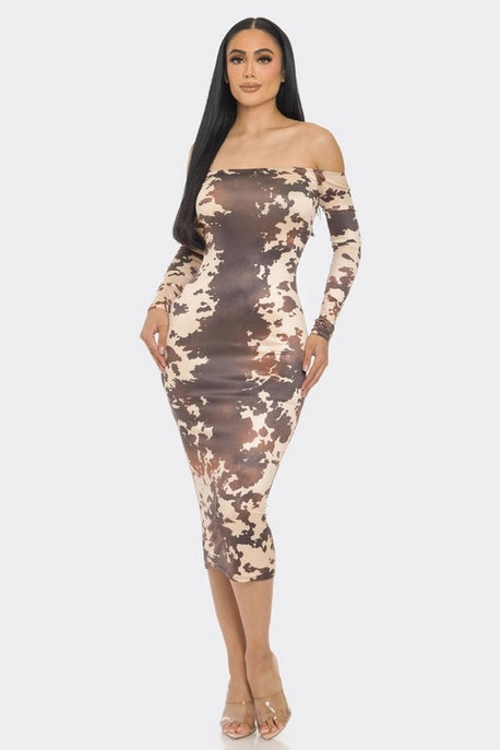 ROBE MIDI À ÉPAULES DÉNUDÉES