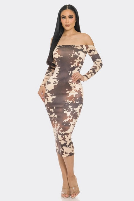 ROBE MIDI À ÉPAULES DÉNUDÉES