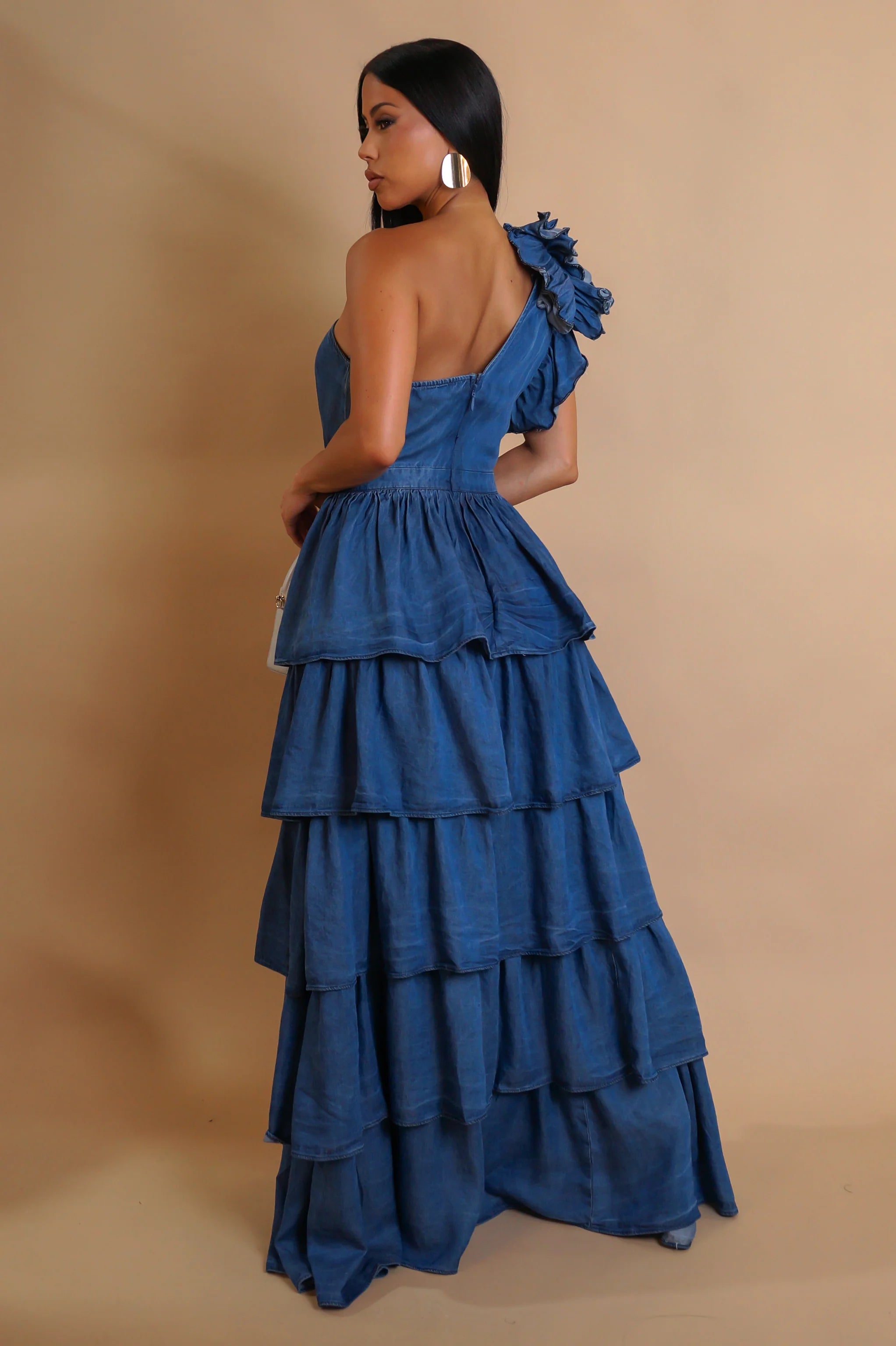 Robe longue « Écoute-moi » - Bleu