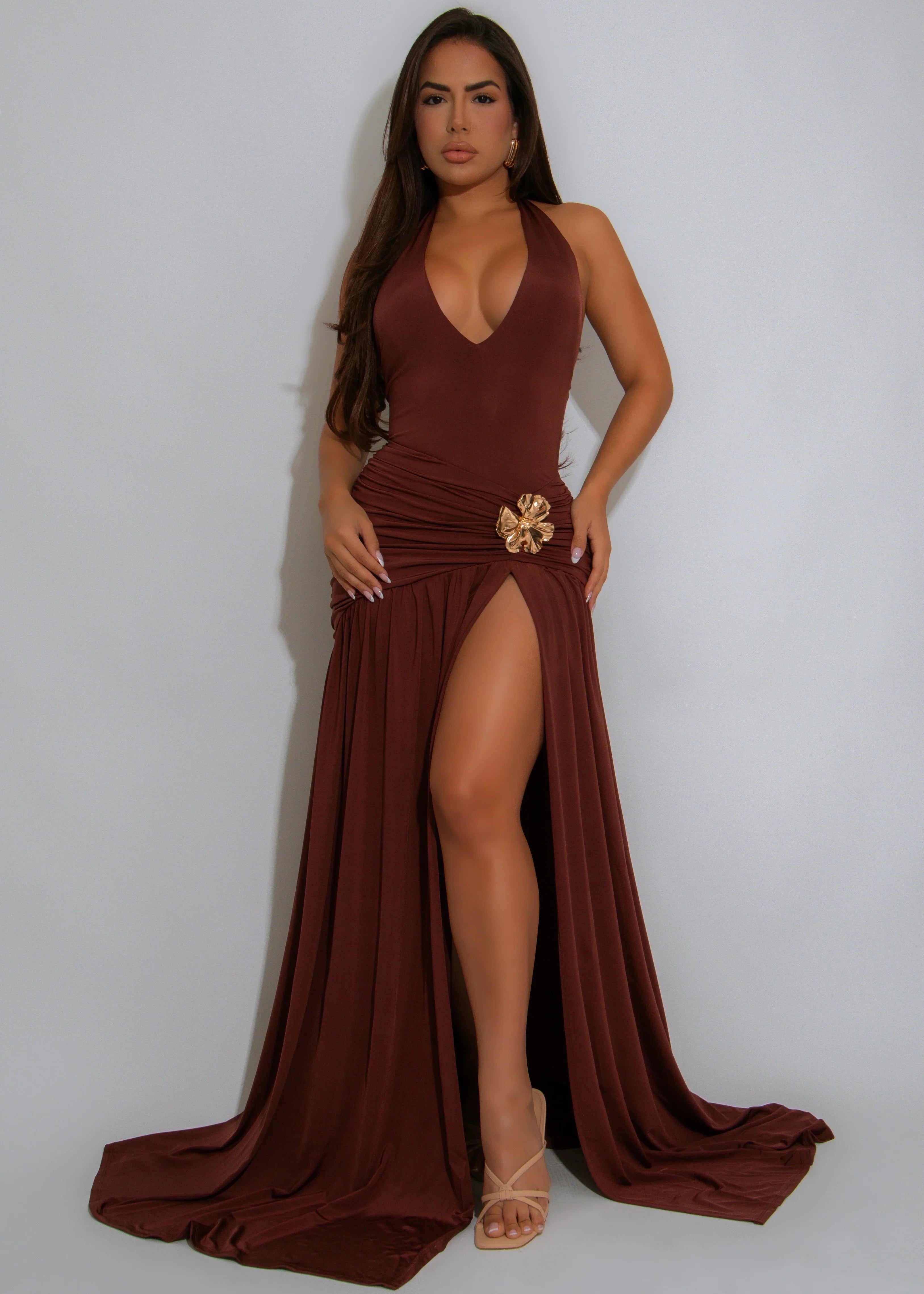 Robe longue What It Was - Marron