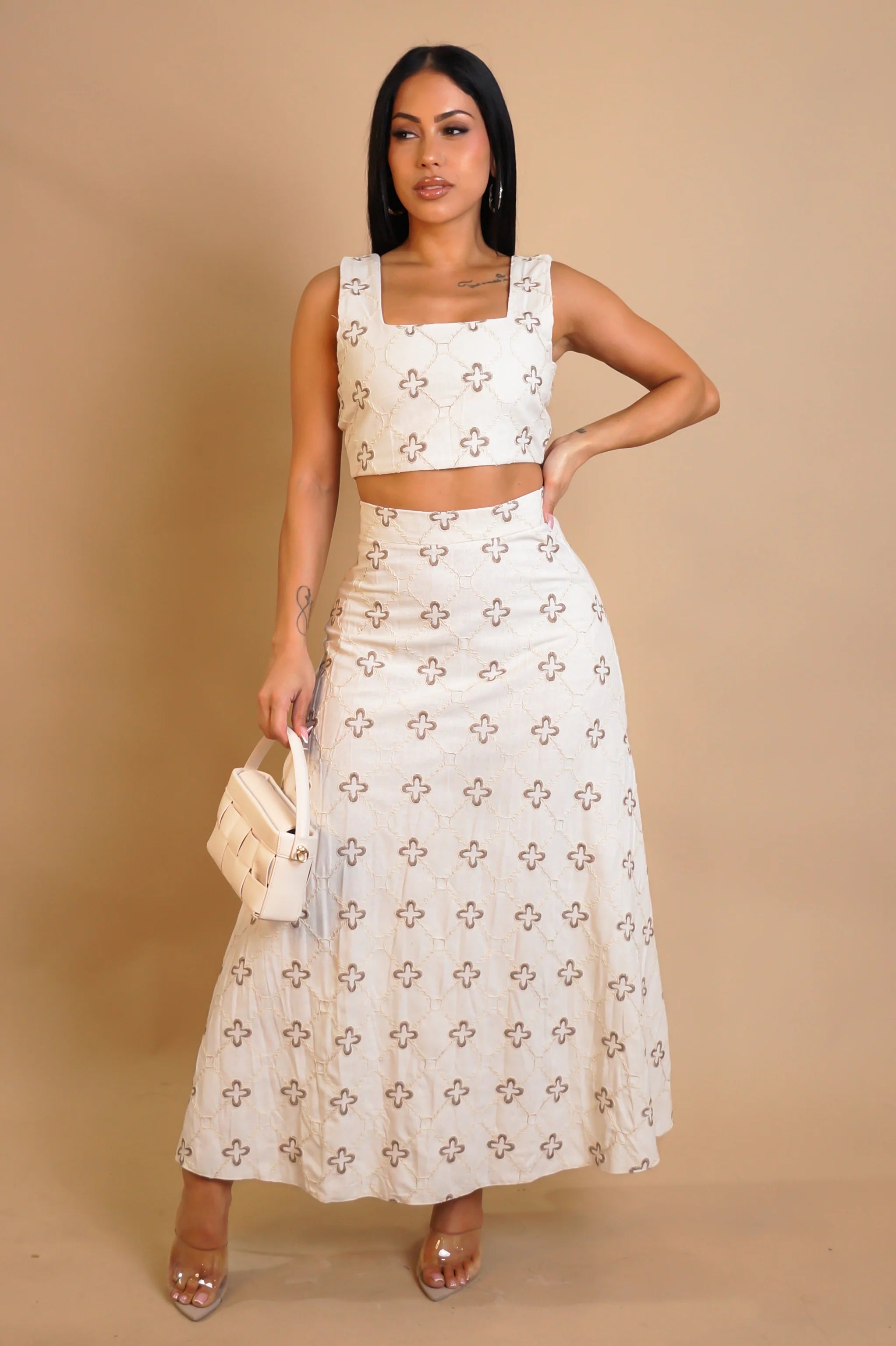 Ensemble jupe Eyes On Me - Crème