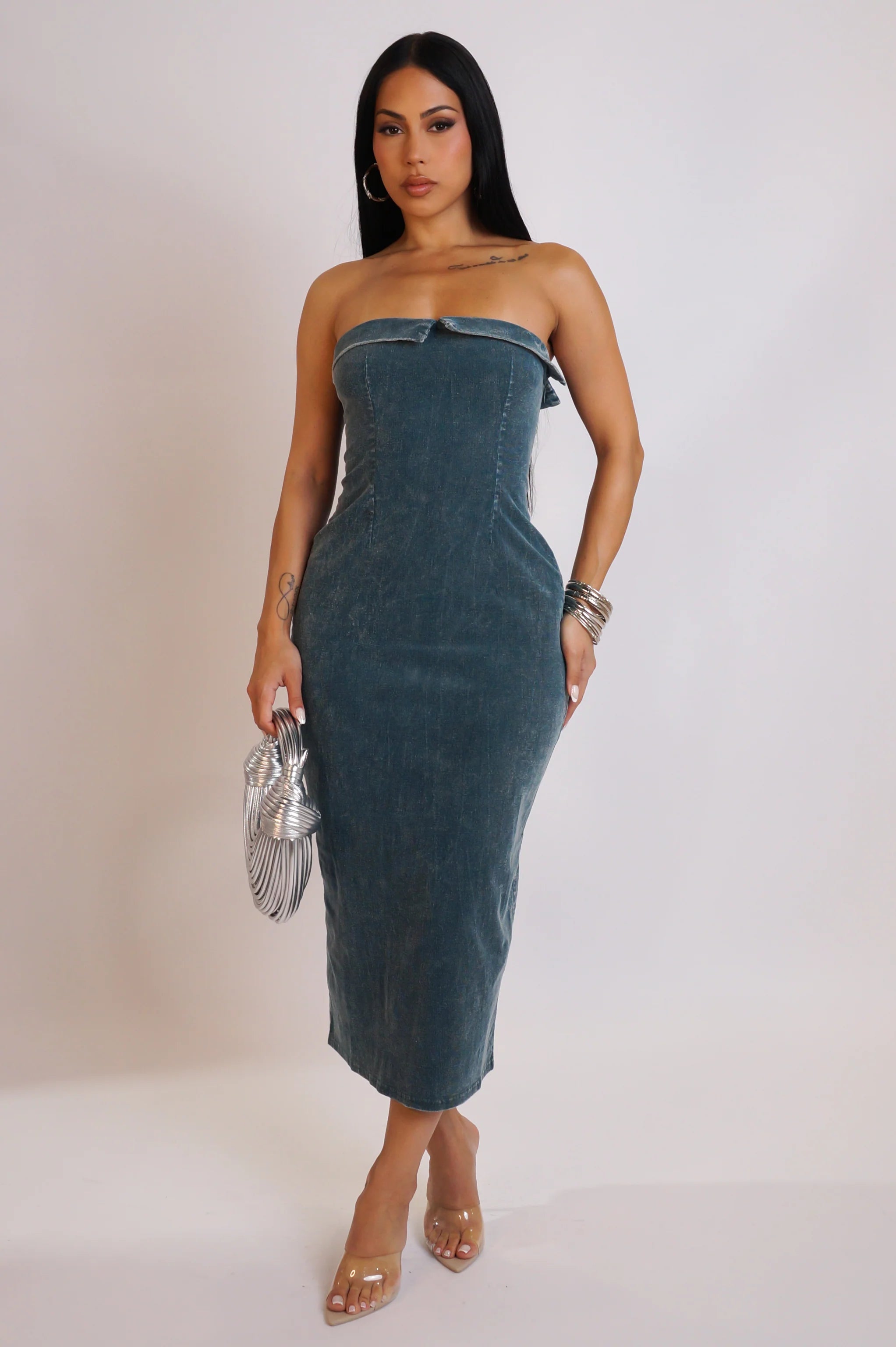 Robe mi-longue transparente et agréable à porter - Vert