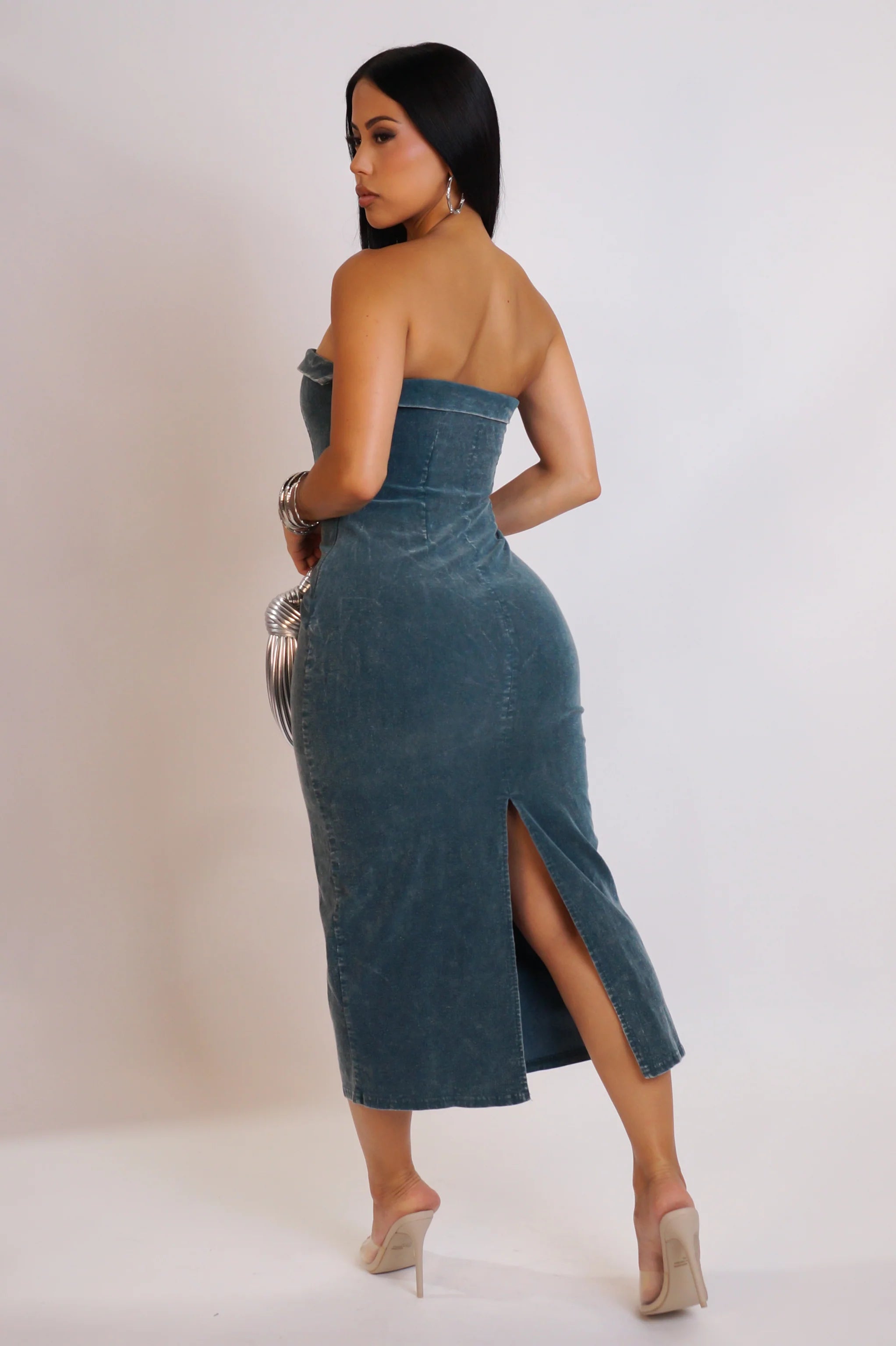Robe mi-longue transparente et agréable à porter - Vert