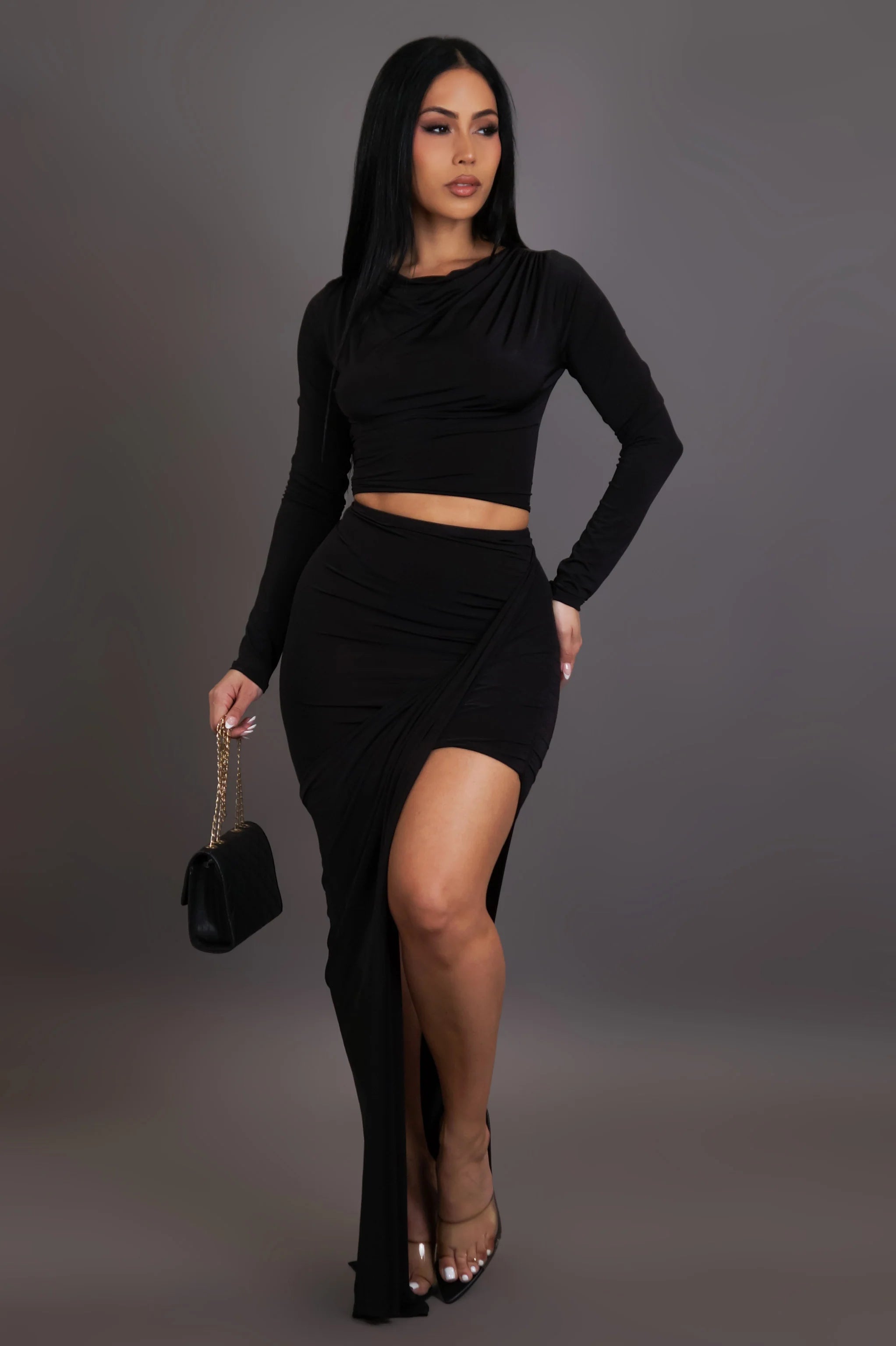 Ensemble jupe et jupe « See You Soon » - Noir