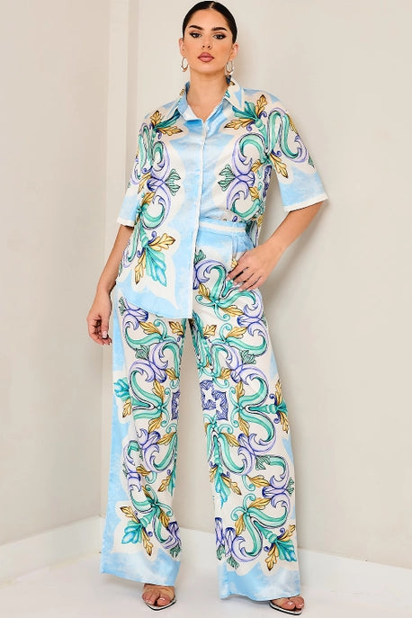 Chemises Effet Denim & Pantalons Larges