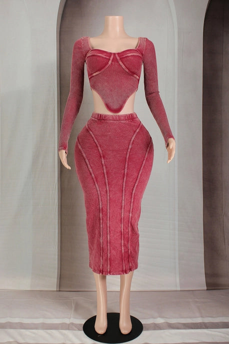 ENSEMBLE DE JUPE EN FORME DE CŒUR MINERAL WASH CONTOUR