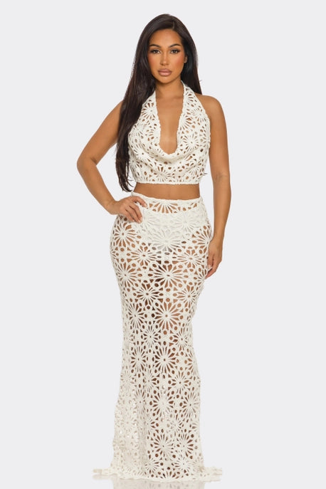 ENSEMBLE 2 PIÈCES HAUT DOS NU & ROBE LONGUE