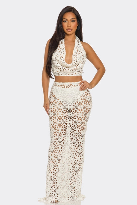 ENSEMBLE 2 PIÈCES HAUT DOS NU & ROBE LONGUE