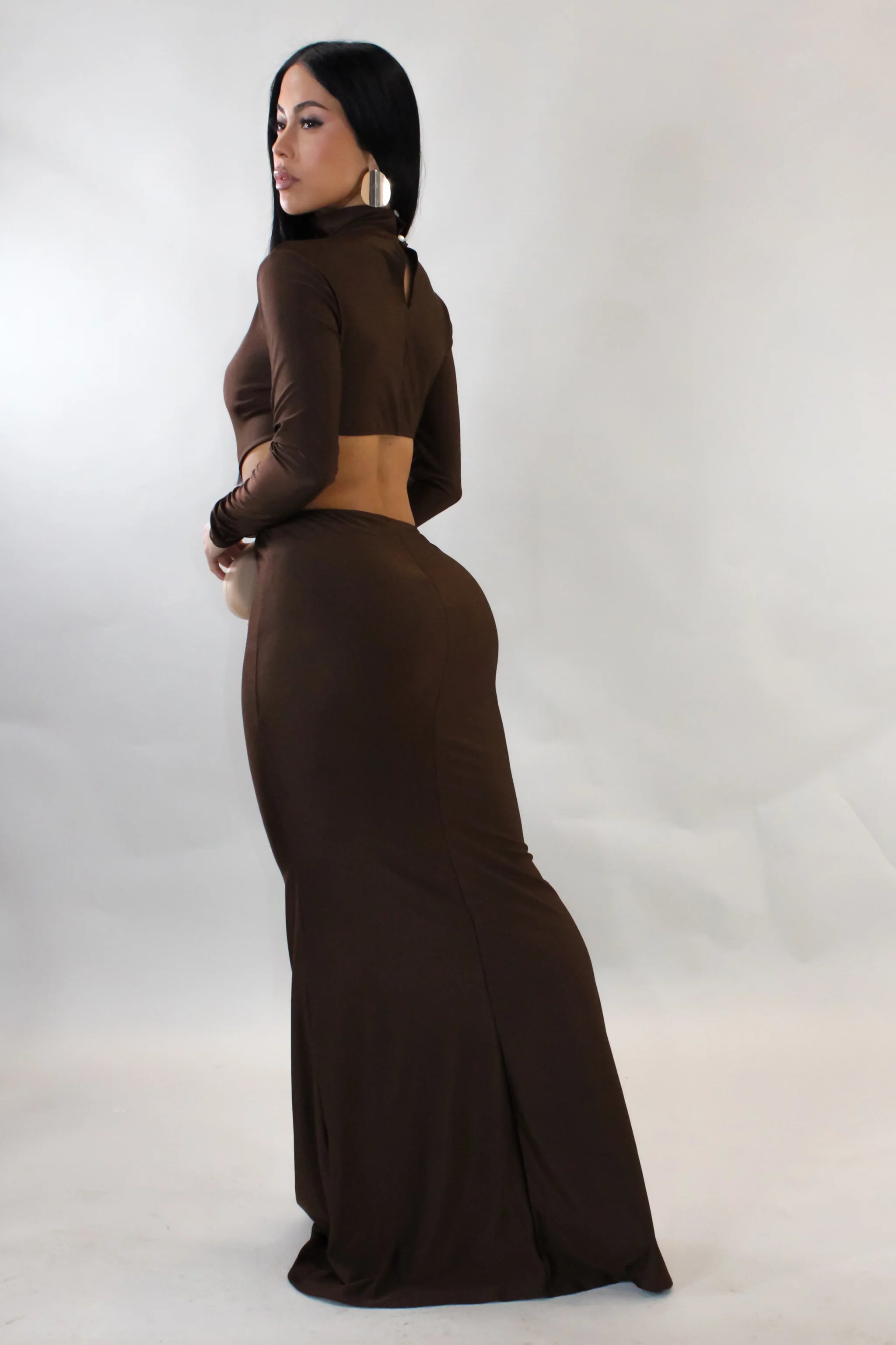 Robe longue Think About Me - Marron