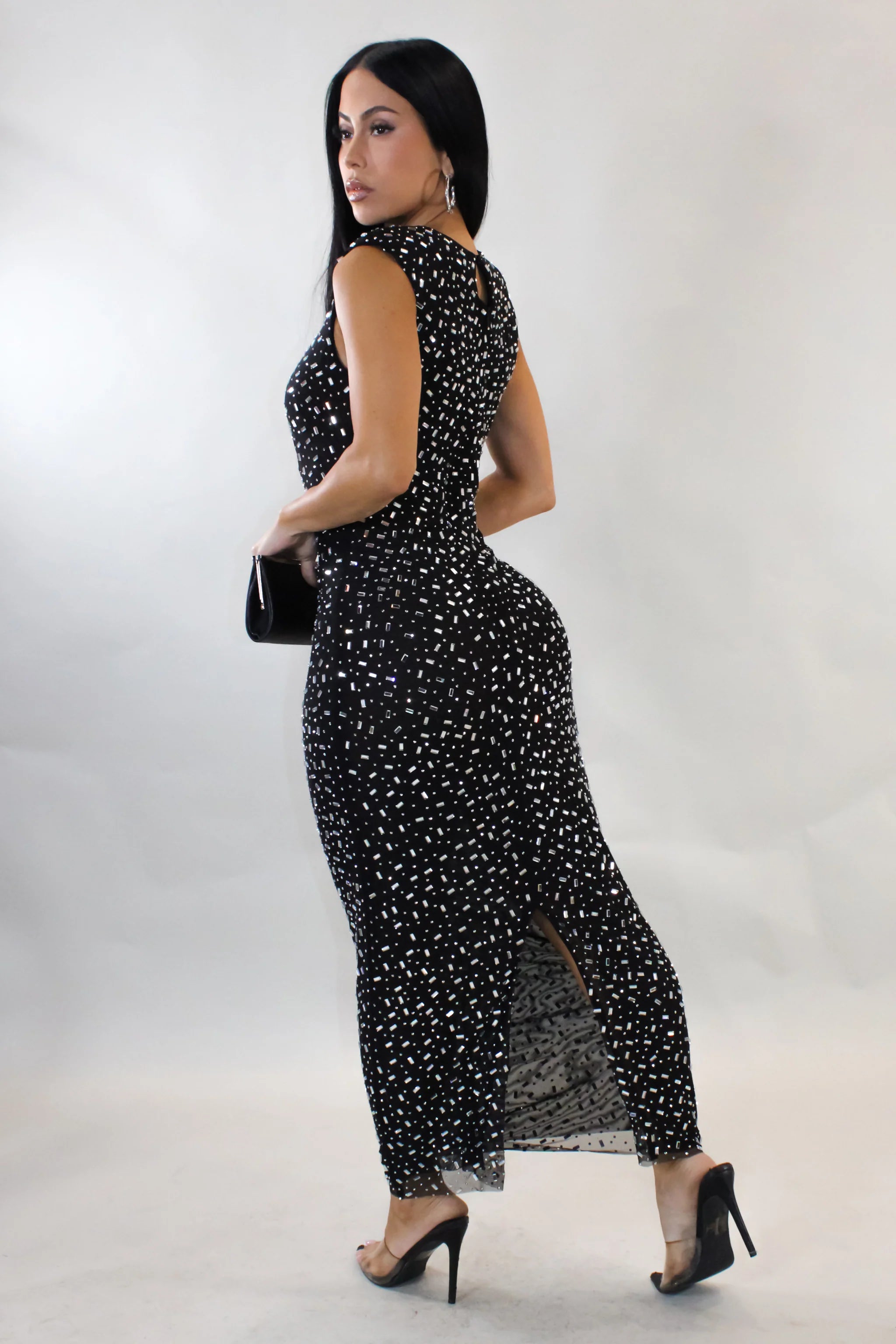 Robe midi Out Shining You - Noire