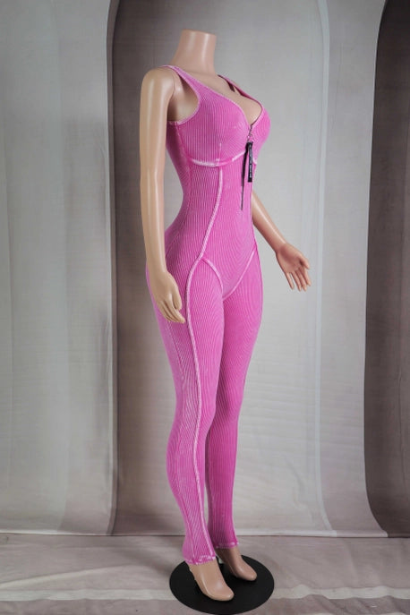 COMBINAISON SANS MANCHES DÉTAIL ÉTIQUETTE ZIP LAVAGE MINÉRAL