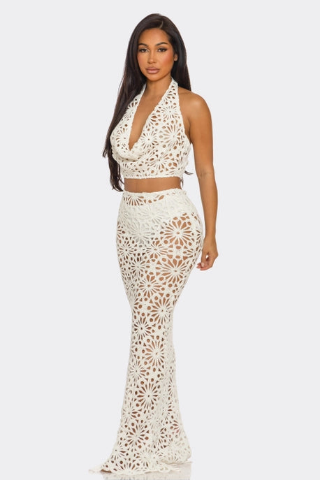 ENSEMBLE 2 PIÈCES HAUT DOS NU & ROBE LONGUE