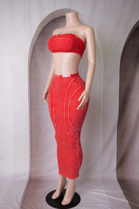 ROBE MAXI BANDEAU PRÈS DU CORPS EFFET MINÉRAL