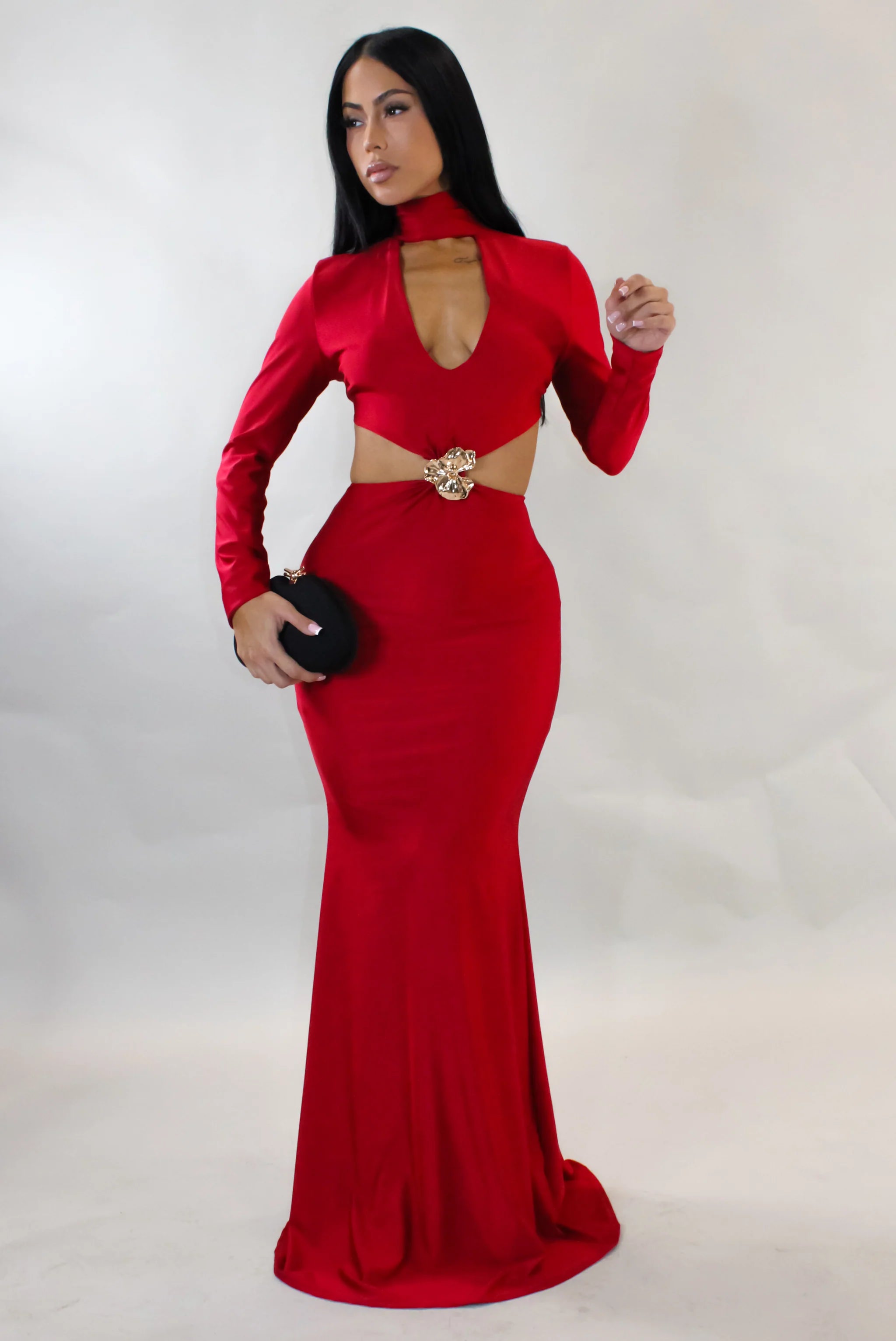 Robe longue Think About Me - Rouge
