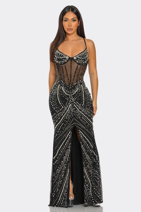 Robe Longue Ornée de Strass
