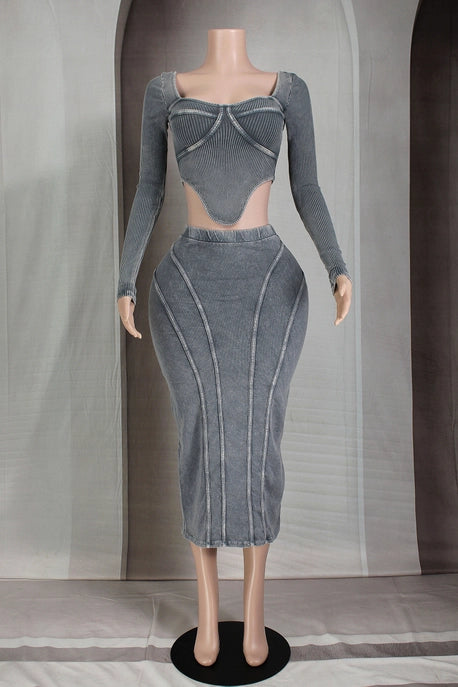 ENSEMBLE DE JUPE EN FORME DE CŒUR MINERAL WASH CONTOUR