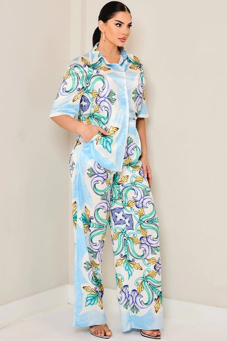 Chemises Effet Denim & Pantalons Larges