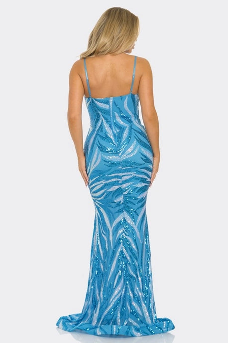 Robe maxi sirène à sequins sans manches