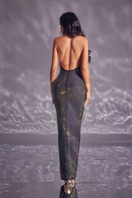 Robe de cocktail de fête en strass