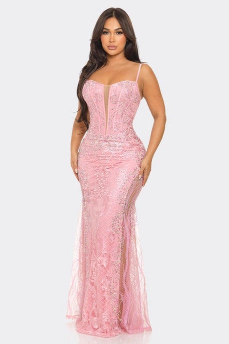Robe Maxi Brodée avec Strass