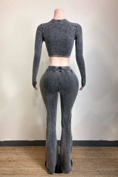 ENSEMBLE HAUT ET PANTALON DÉTAIL CROISÉ LAVAGE MINÉRAL