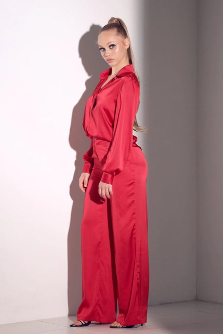 Ensemble haut et pantalon en satin