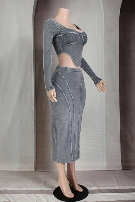 ENSEMBLE DE JUPE EN FORME DE CŒUR MINERAL WASH CONTOUR