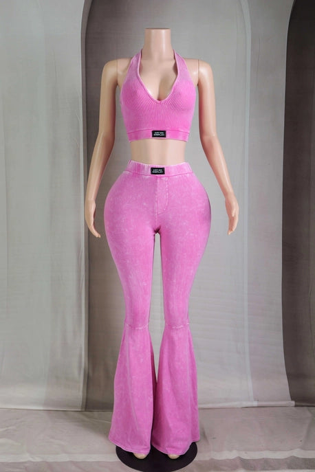 ENSEMBLE HAUT COL AMÉRICAIN ET PANTALON ÉVASÉ OUEST EN LAVAGE MINÉRAL