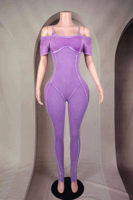 COMBINAISON ÉPAULE DÉNUDÉE À DOUBLE CONTOUR EFFET MINÉRAL