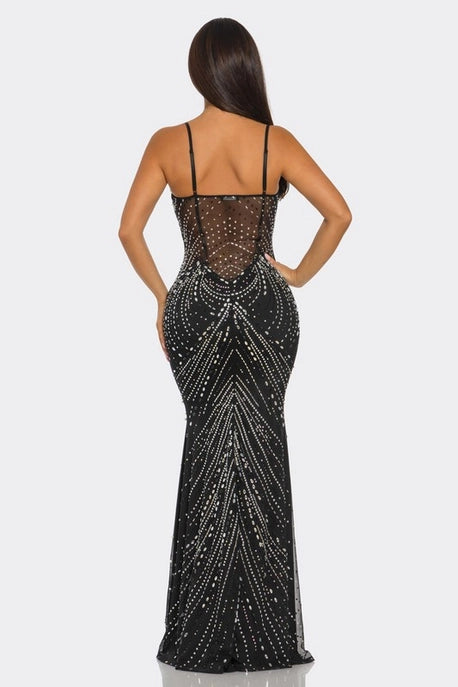 Robe Longue Ornée de Strass