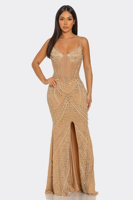 Robe Longue Ornée de Strass