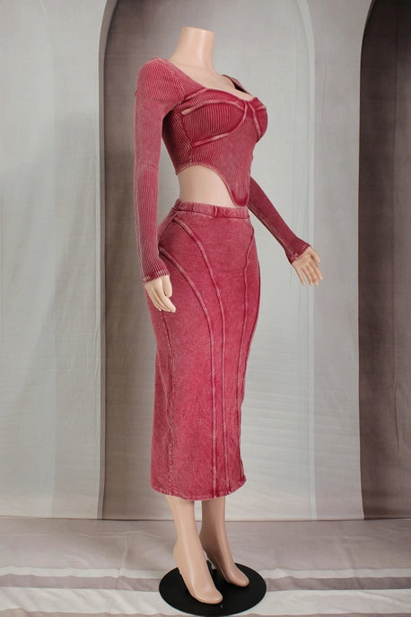 ENSEMBLE DE JUPE EN FORME DE CŒUR MINERAL WASH CONTOUR