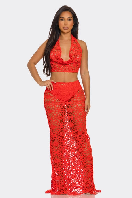 ENSEMBLE 2 PIÈCES HAUT DOS NU & ROBE LONGUE