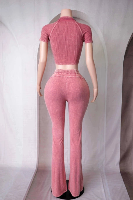 ENSEMBLE HAUT ET PANTALON DÉTAIL CROISÉ LAVAGE MINÉRAL