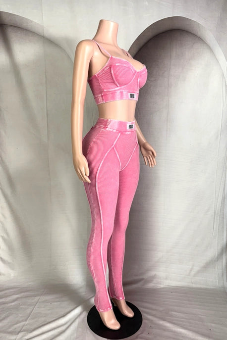 ENSEMBLE BRASSIÈRE CONTOUR ET LEGGING EFFET MINÉRAL LAVÉ