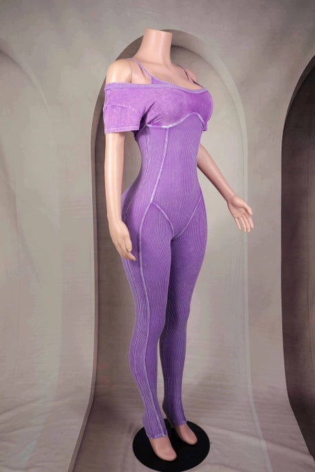 COMBINAISON ÉPAULE DÉNUDÉE À DOUBLE CONTOUR EFFET MINÉRAL