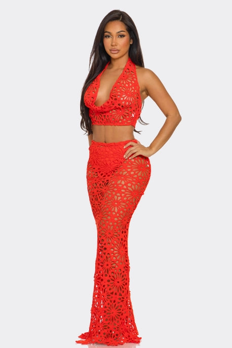 ENSEMBLE 2 PIÈCES HAUT DOS NU & ROBE LONGUE