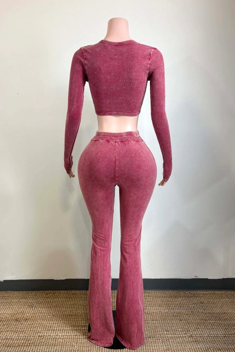 ENSEMBLE HAUT ET PANTALON DÉTAIL CROISÉ LAVAGE MINÉRAL