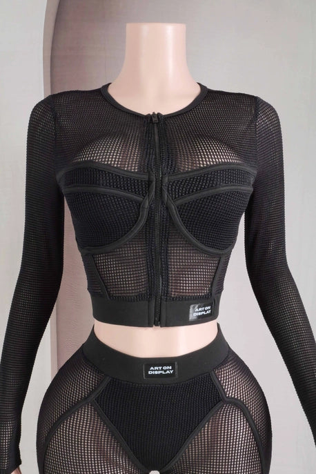 ENSEMBLE MAILLE POPCORN À MANCHES LONGUES ET LEGGING