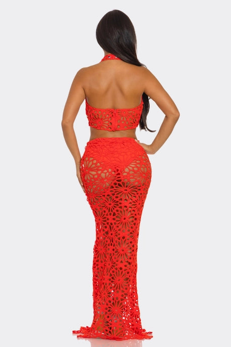 ENSEMBLE 2 PIÈCES HAUT DOS NU & ROBE LONGUE