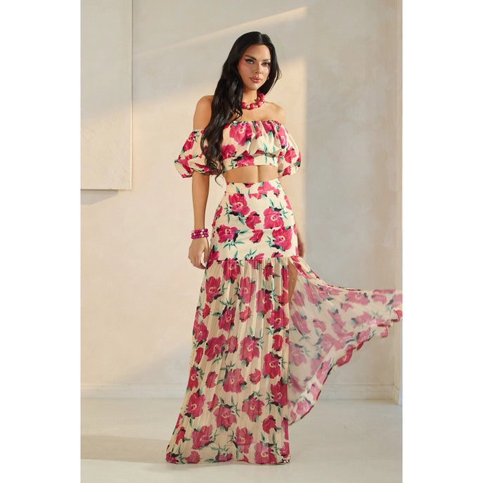 ENSEMBLE BUSTIER ET JUPE LONGUE
