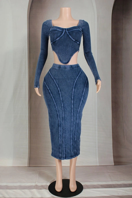 ENSEMBLE DE JUPE EN FORME DE CŒUR MINERAL WASH CONTOUR