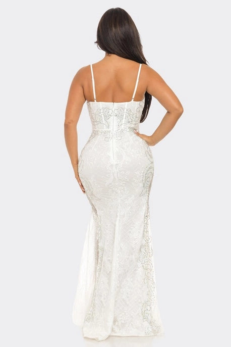Robe Maxi Brodée avec Strass
