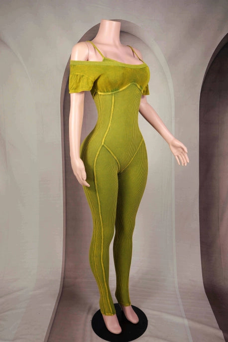 COMBINAISON ÉPAULE DÉNUDÉE À DOUBLE CONTOUR EFFET MINÉRAL