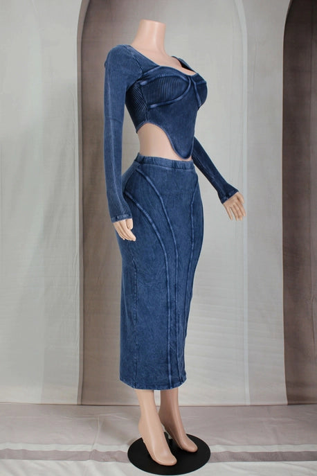 ENSEMBLE DE JUPE EN FORME DE CŒUR MINERAL WASH CONTOUR